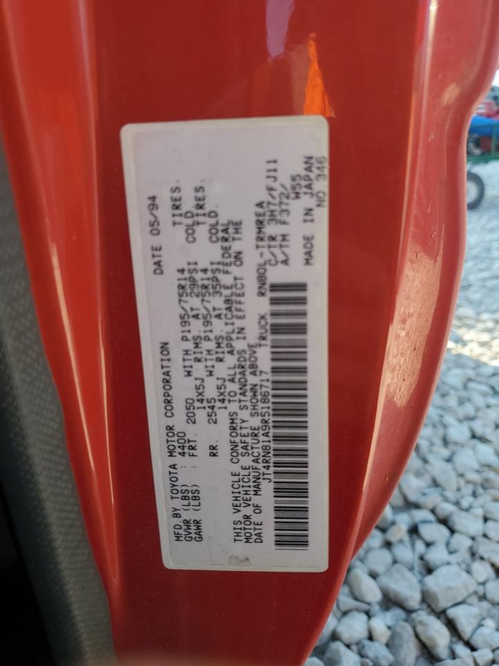 1994 Toyota Pickup 1/2 Ton Short Wheelbase VIN: JT4RN81A9R5186717 Lot: 85321635