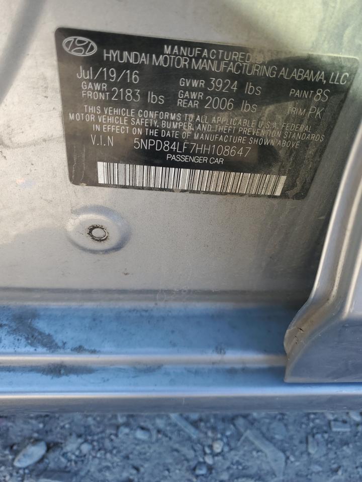 2017 Hyundai Elantra Se VIN: 5NPD84LF7HH108647 Lot: 86079695
