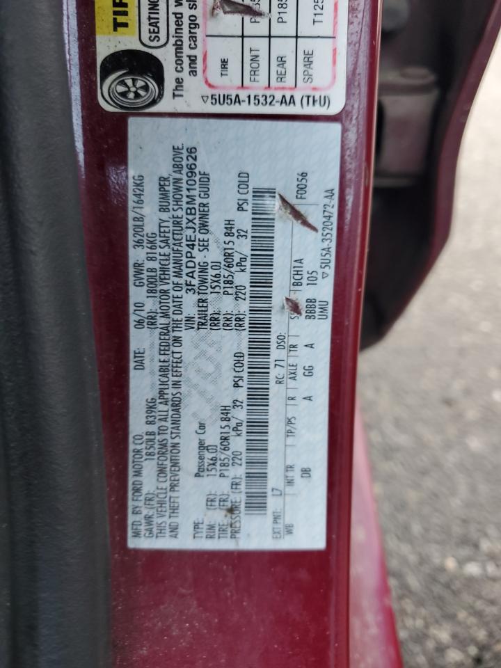 2011 Ford Fiesta Se VIN: 3FADP4EJXBM109626 Lot: 90672035