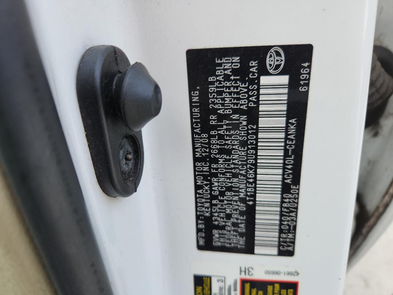 2009 Toyota Camry Base VIN: 4T1BE46K79U913012 Lot: 85669045