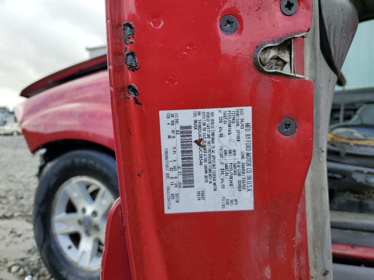 2003 Ford Explorer Sport Trac VIN: 1FMDU67E13UC58546 Lot: 84607495