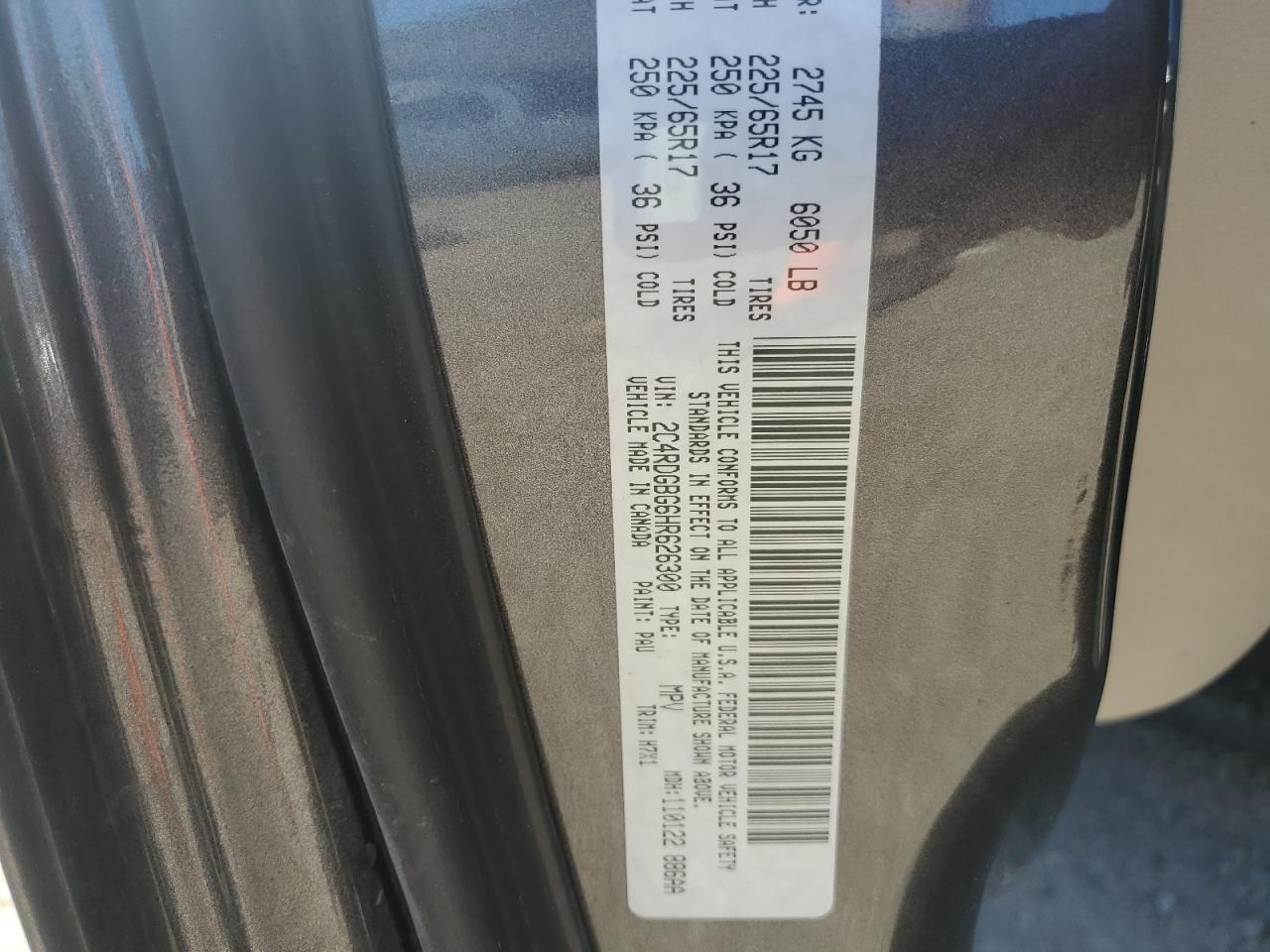 2017 Dodge Grand Caravan Se VIN: 2C4RDGBG6HR626300 Lot: 90848635