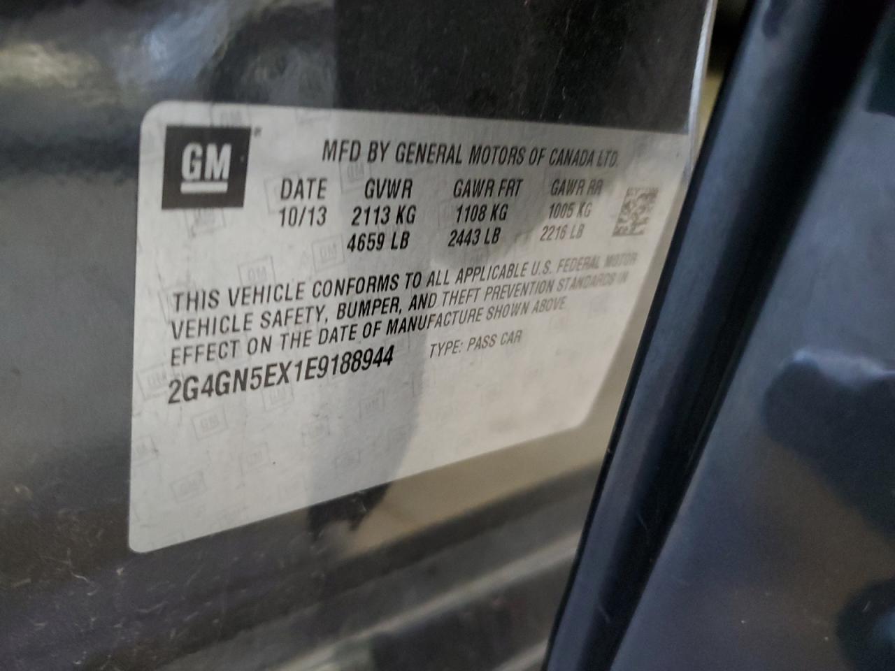 2014 Buick Regal Premium VIN: 2G4GN5EX1E9188944 Lot: 85107715