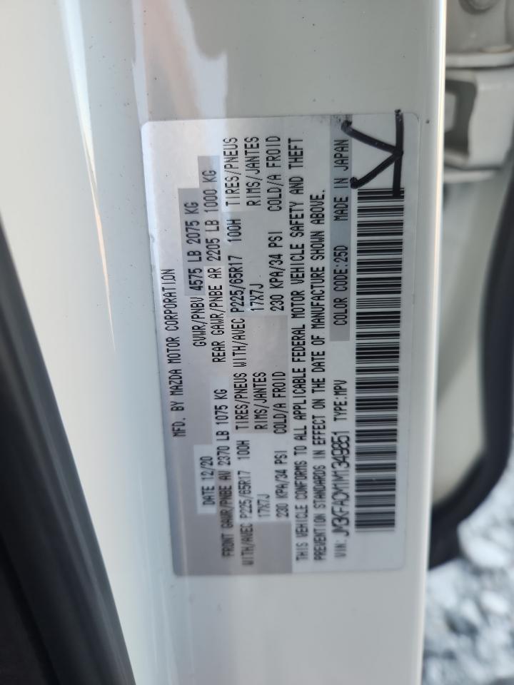 2021 Mazda Cx-5 Touring VIN: JM3KFACM1M1349851 Lot: 85381905