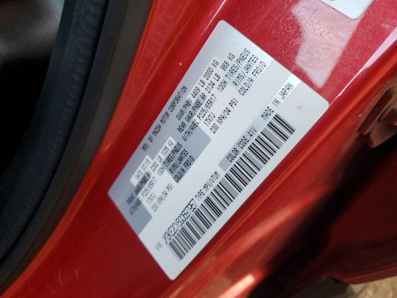 2016 Mazda Cx-5 Touring VIN: JM3KE2CY6G0697957 Lot: 89554065