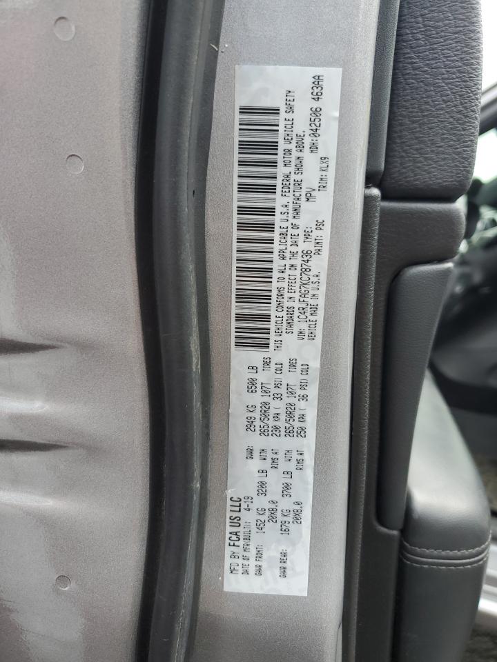 2019 Jeep Grand Cherokee Laredo VIN: 1C4RJFAG7KC787436 Lot: 84450245