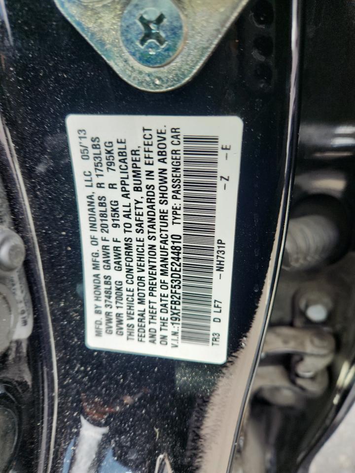 2013 Honda Civic Lx VIN: 19XFB2F53DE244810 Lot: 86264275