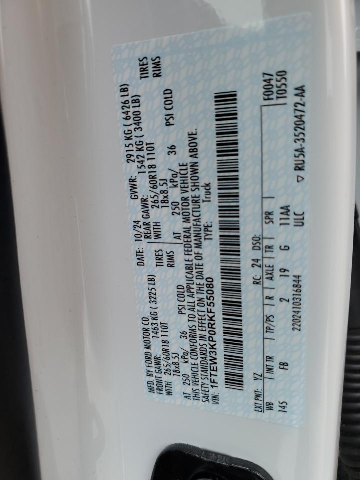 2024 Ford F150 Xlt VIN: 1FTEW3KP0RKF55080 Lot: 90422825