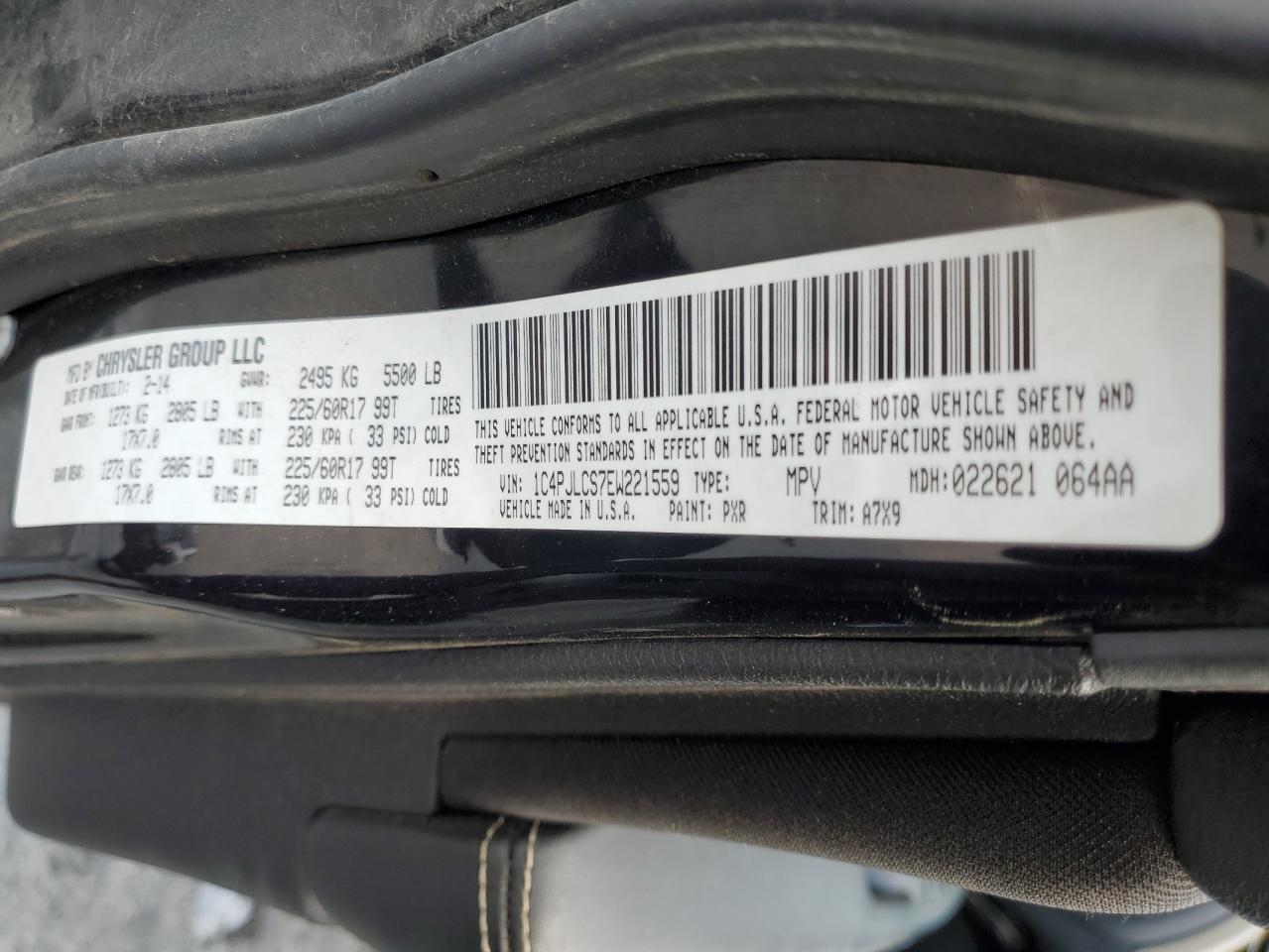 2014 Jeep Cherokee Latitude VIN: 1C4PJLCS7EW221559 Lot: 85555595