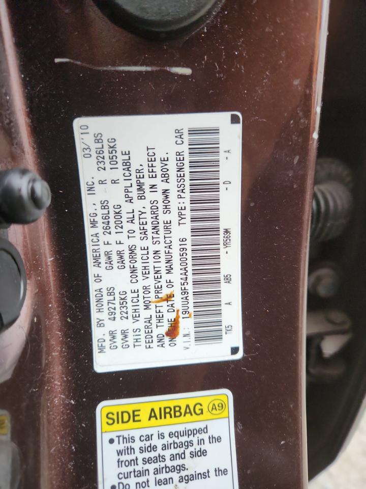 2010 Acura Tl VIN: 19UUA9F54AA005916 Lot: 85176435
