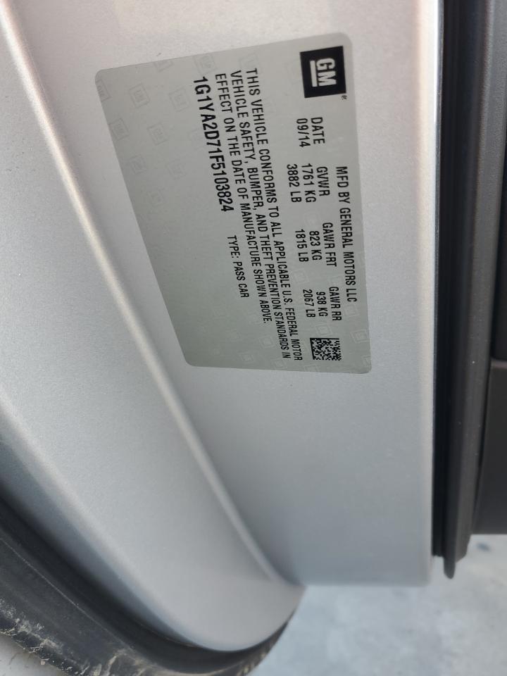 2015 Chevrolet Corvette Stingray 1Lt VIN: 1G1YA2D71F5103824 Lot: 90487695