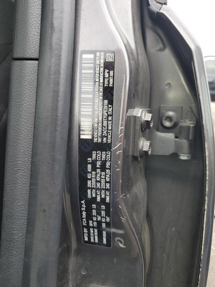 2016 Jeep Renegade Latitude VIN: ZACCJBBT7GPE29198 Lot: 86541095