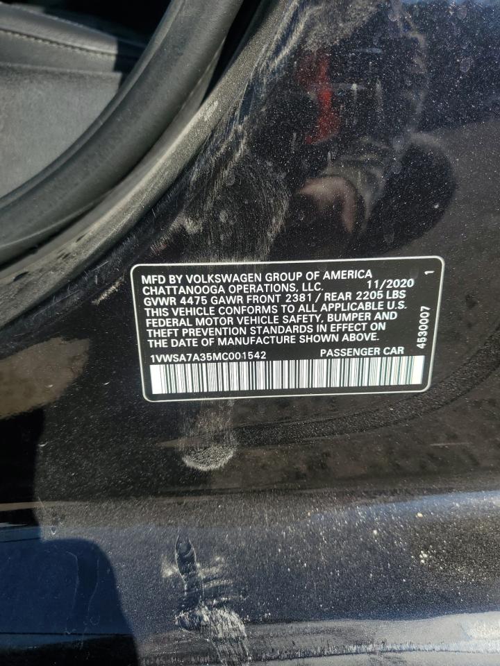 2021 Volkswagen Passat Se VIN: 1VWSA7A35MC001542 Lot: 85935535
