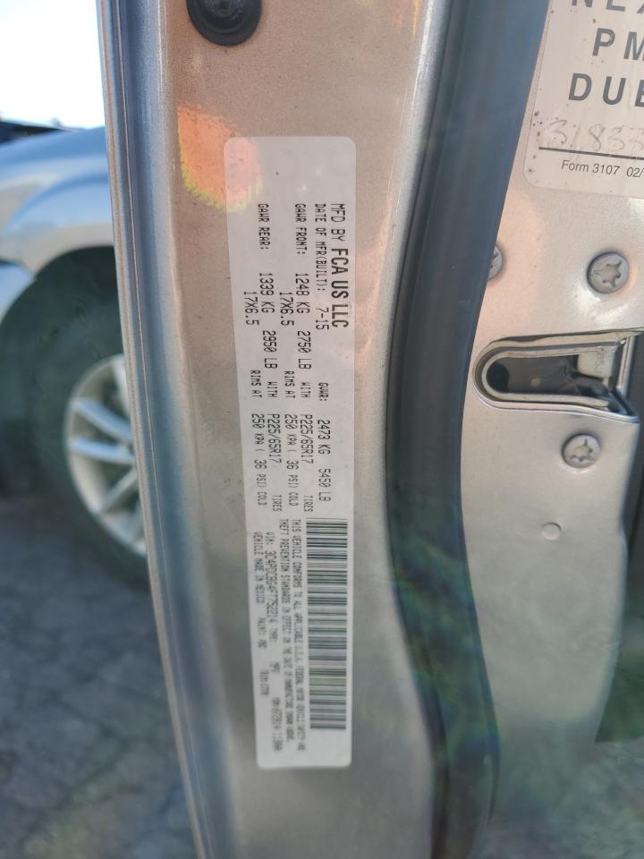 2015 Dodge Journey Sxt VIN: 3C4PDCBG4FT752214 Lot: 86820725