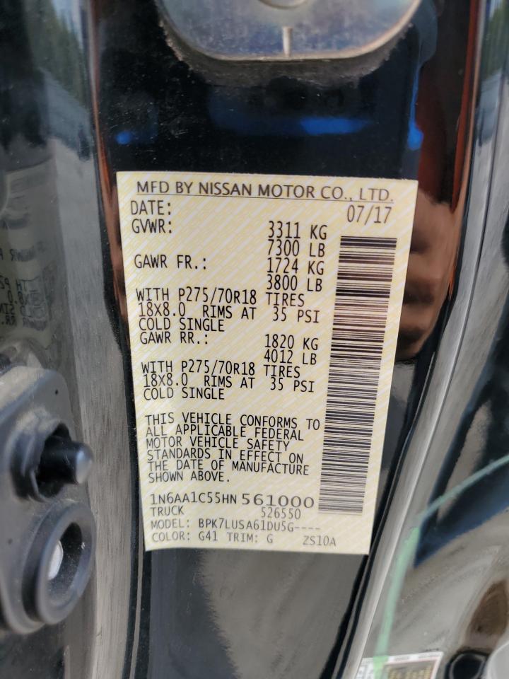 2017 Nissan Titan Sv VIN: 1N6AA1C55HN561000 Lot: 84373705