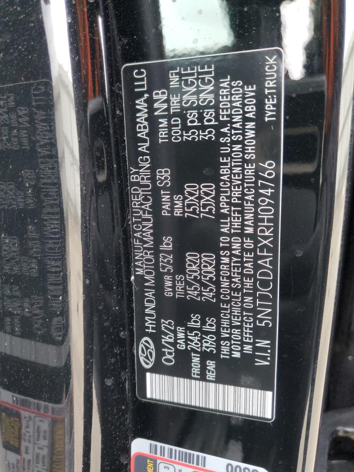 2024 Hyundai Santa Cruz Night VIN: 5NTJCDAFXRH094766 Lot: 90694565