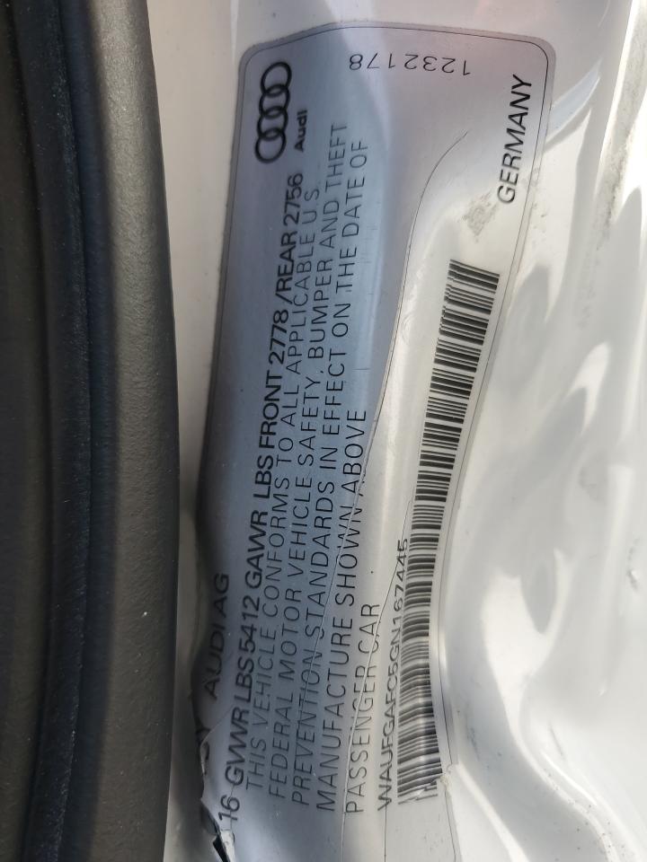 2016 Audi A6 Premium Plus VIN: WAUFGAFC5GN167445 Lot: 89840045