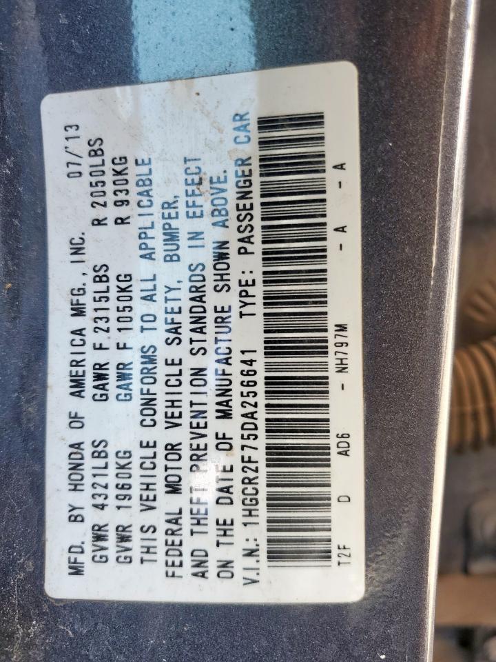 2013 Honda Accord Ex VIN: 1HGCR2F75DA256641 Lot: 85011395