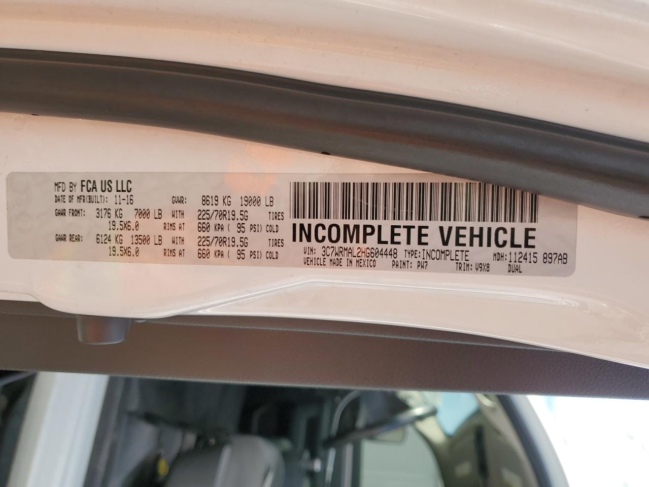 2017 Ram 5500 Hd - Tow Truck VIN: 3C7WRMAL2HG604448 Lot: 82145255