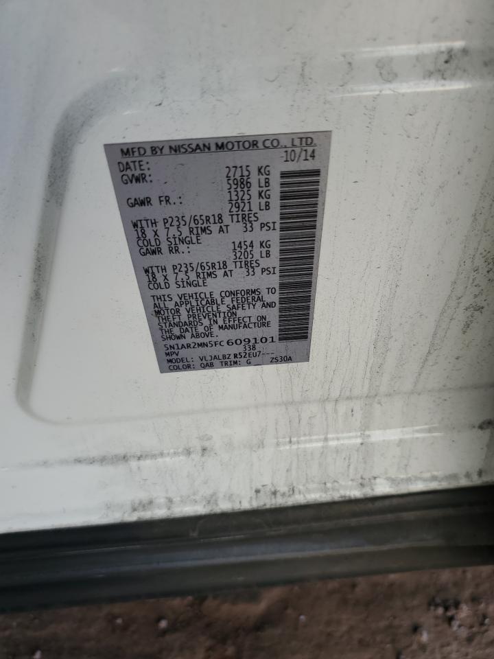 2015 Nissan Pathfinder S VIN: 5N1AR2MN5FC609101 Lot: 84280425