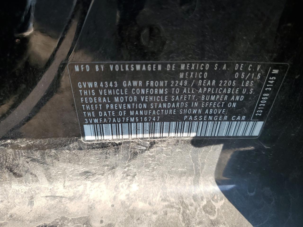 2015 Volkswagen Golf Sportwagen Tdi S VIN: 3VWFA7AU7FM516747 Lot: 85934585