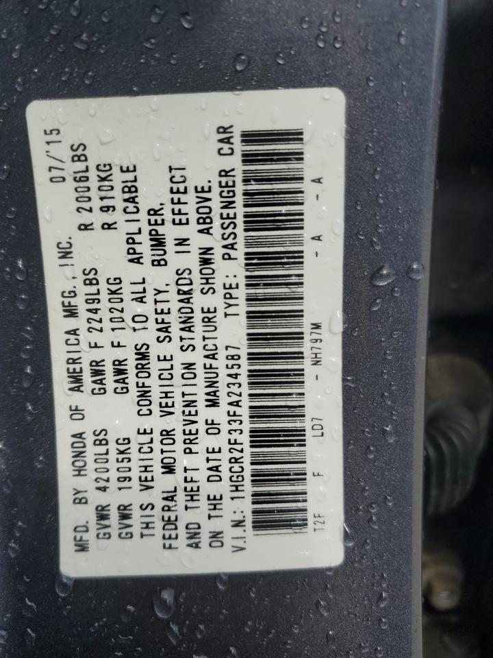 2015 Honda Accord Lx VIN: 1HGCR2F33FA234587 Lot: 82354895