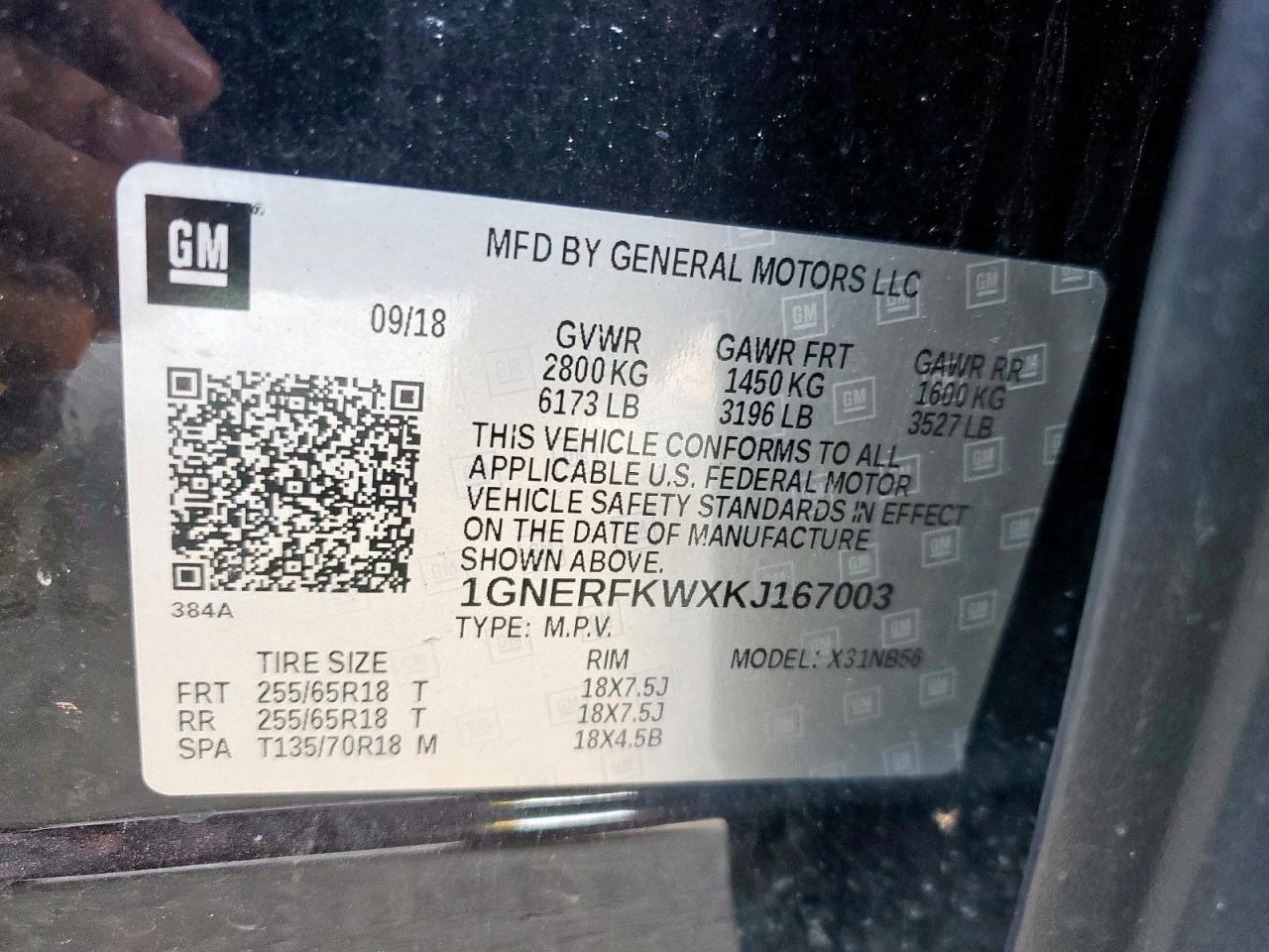 2019 Chevrolet Traverse Ls VIN: 1GNERFKWXKJ167003 Lot: 85851845