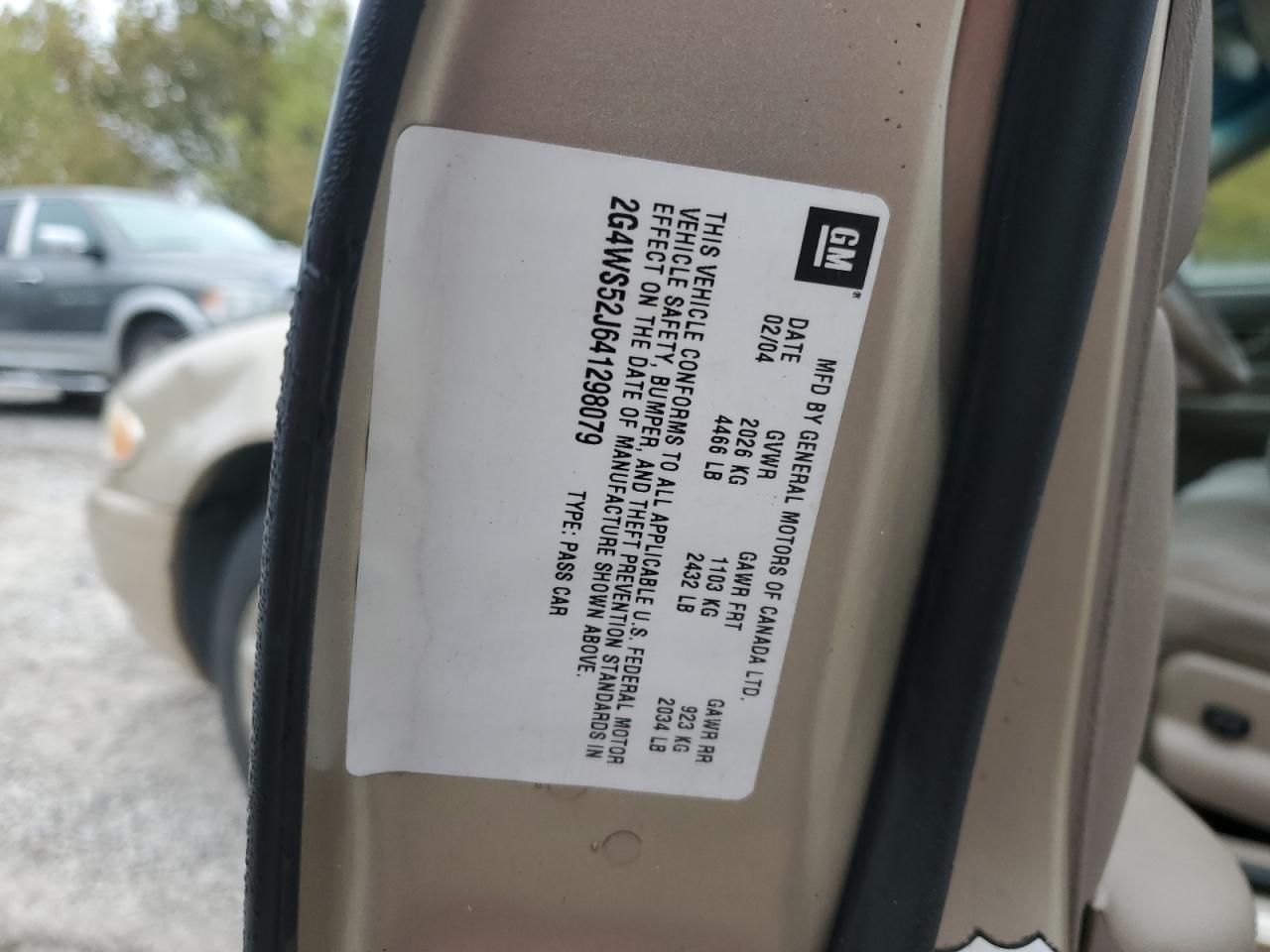 2004 Buick Century Custom VIN: 2G4WS52J641298079 Lot: 85067815