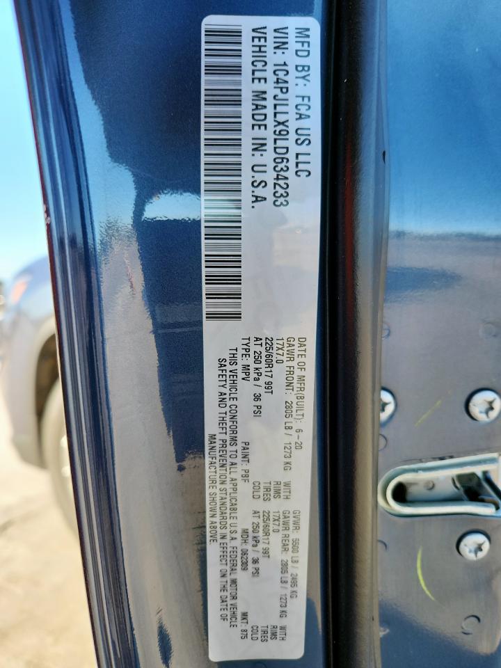 2020 Jeep Cherokee Latitude Plus VIN: 1C4PJLLX9LD634233 Lot: 86277865