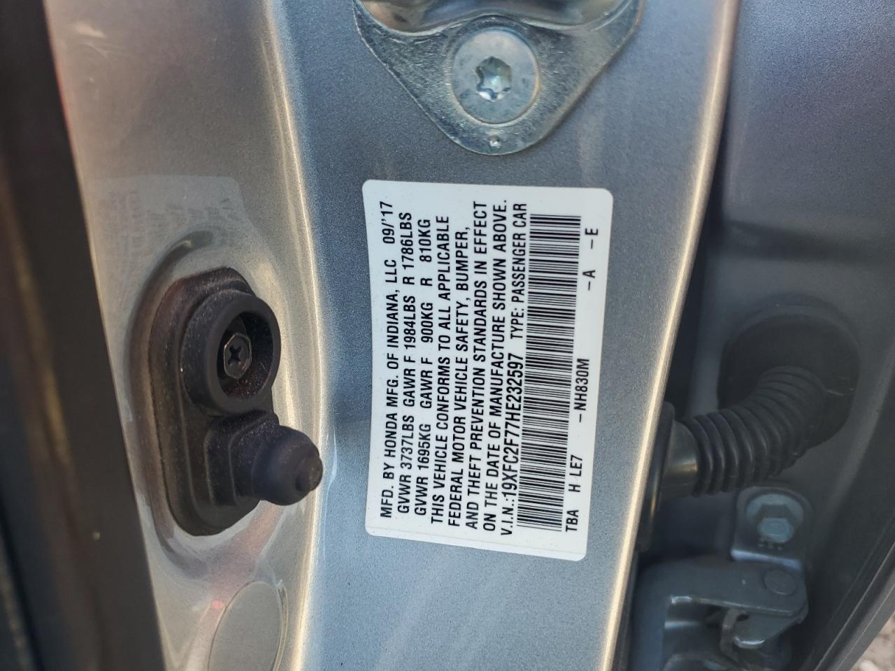 2017 Honda Civic Ex VIN: 19XFC2F77HE232597 Lot: 85718155