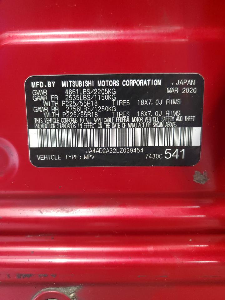 2020 Mitsubishi Outlander Es VIN: JA4AD2A32LZ039454 Lot: 86657185