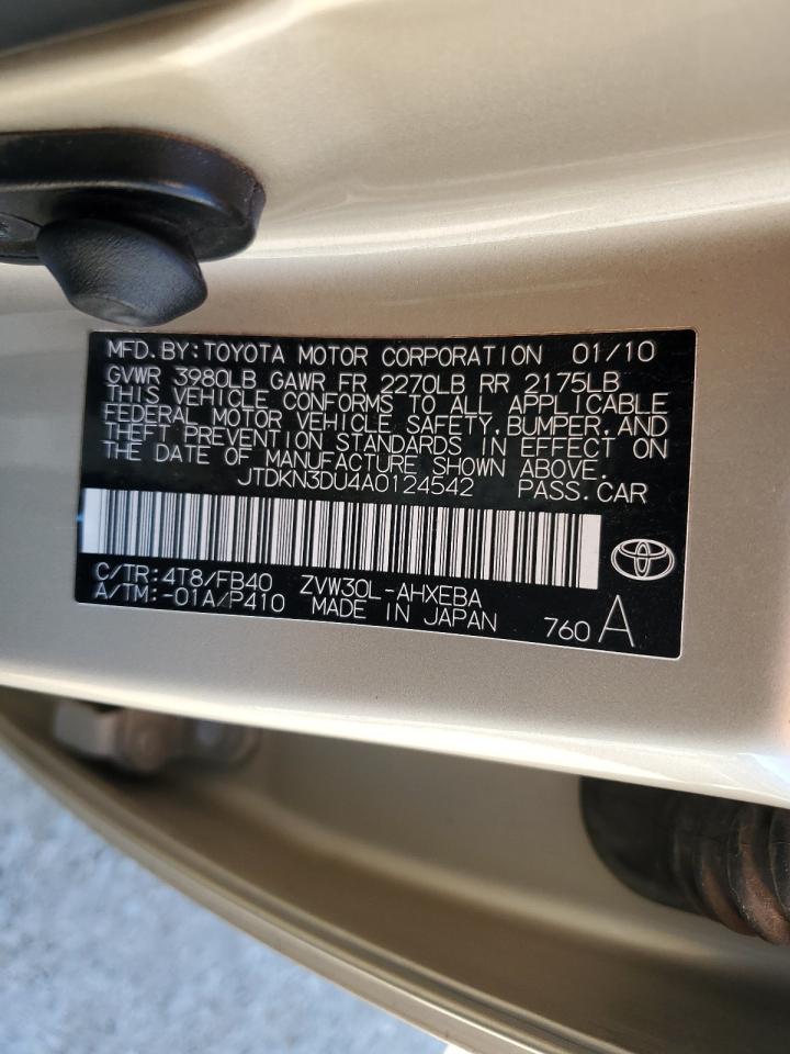 2010 Toyota Prius VIN: JTDKN3DU4A0124542 Lot: 89570965