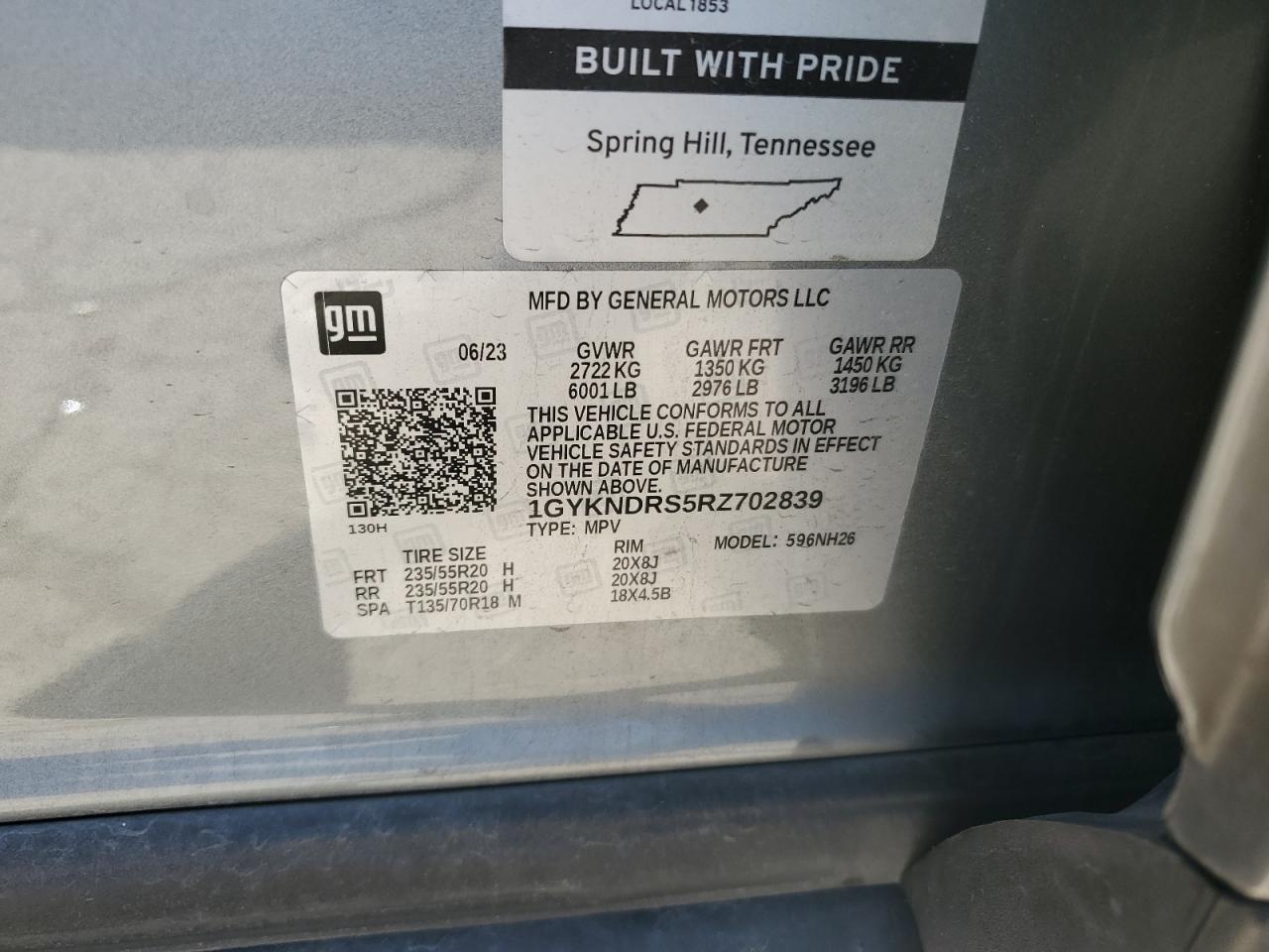 2024 Cadillac Xt5 Premium Luxury VIN: 1GYKNDRS5RZ702839 Lot: 86319255