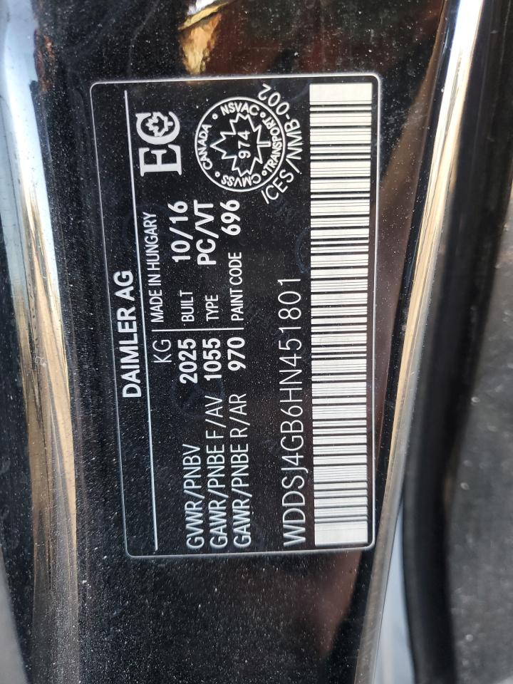 2017 Mercedes-Benz Cla 250 4Matic VIN: WDDSJ4GB6HN451801 Lot: 86100645