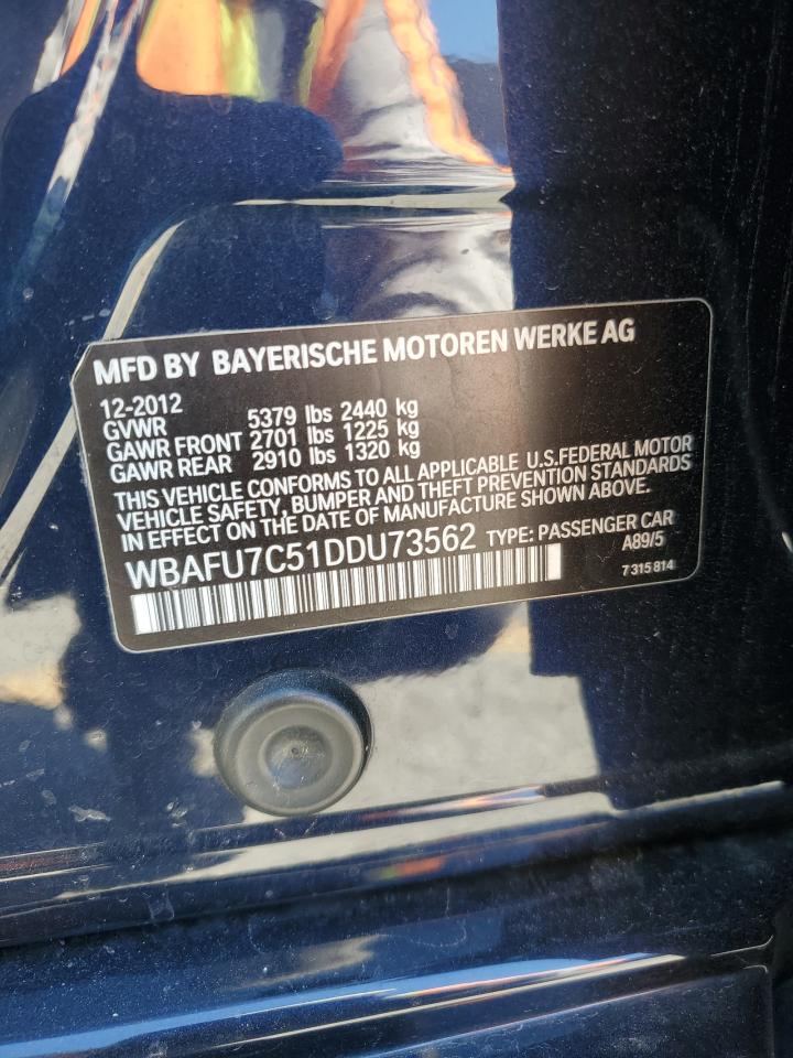 2013 BMW 535 Xi VIN: WBAFU7C51DDU73562 Lot: 85087785