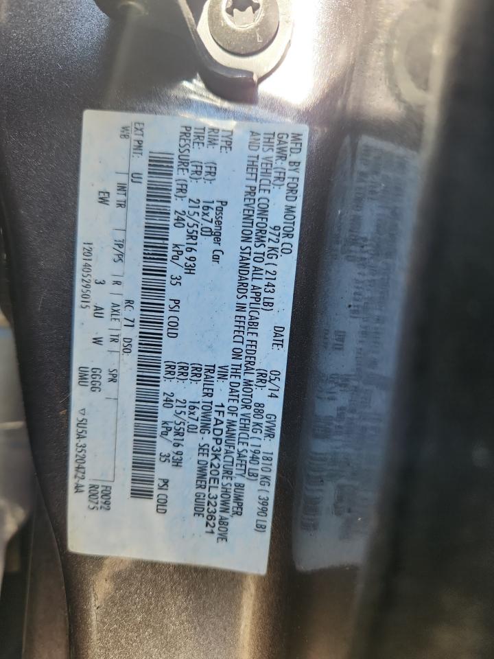 2014 Ford Focus Se VIN: 1FADP3K20EL323621 Lot: 84585275