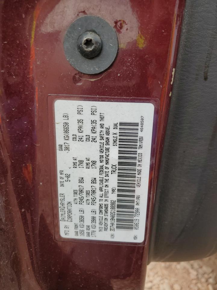 2002 Dodge Ram 1500 VIN: 3D7HA18N02G188982 Lot: 82389275