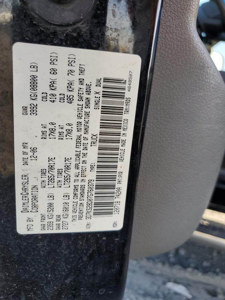 2007 Dodge Ram 2500 St VIN: 3D7KS28D07G760379 Lot: 82248985