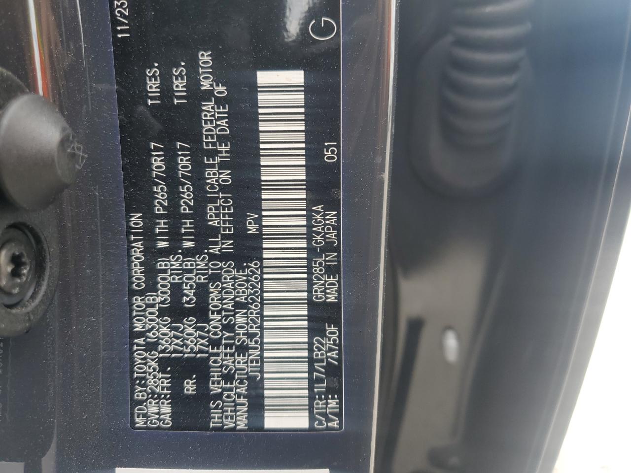 2024 Toyota 4Runner Sr5/Sr5 Premium VIN: JTENU5JR2R6232626 Lot: 85174875