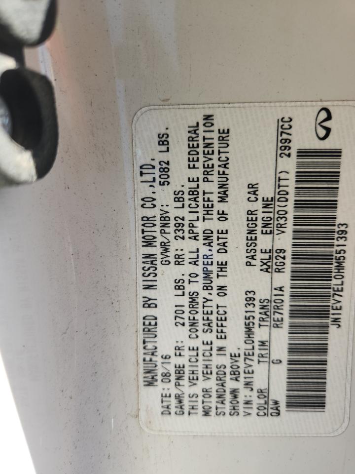 2017 Infiniti Q60 Premium VIN: JN1EV7EL0HM551393 Lot: 85309255