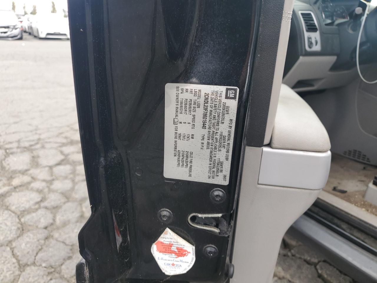 2008 Chevrolet Equinox Ls VIN: 2CNDL23F786019440 Lot: 89544635