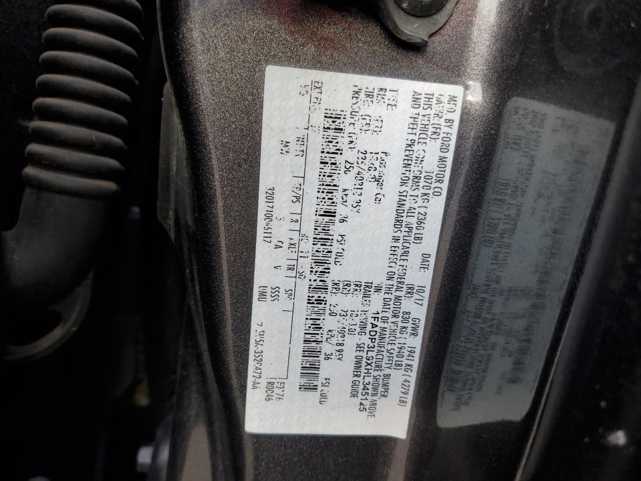 2017 Ford Focus St VIN: 1FADP3L9XHL345125 Lot: 84555185