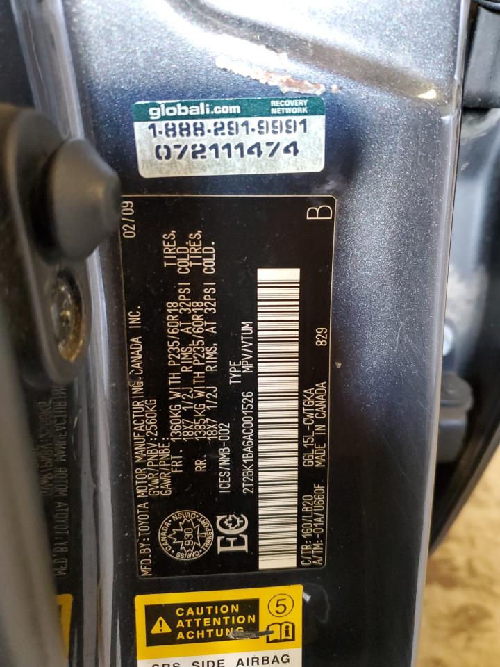 2010 Lexus Rx 350 VIN: 2T2BK1BA6AC001526 Lot: 82361625