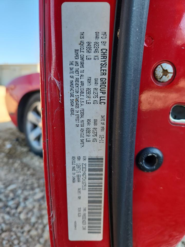 2012 Dodge Challenger Sxt VIN: 2C3CDYAG7CH167519 Lot: 84876065