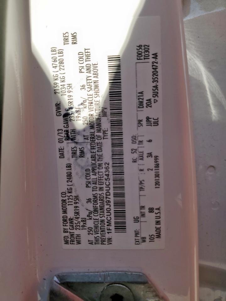 2013 Ford Escape Titanium VIN: 1FMCU0J97DUC54362 Lot: 84745115