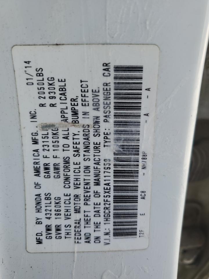 2014 Honda Accord Sport VIN: 1HGCR2F5XEA117959 Lot: 85497935
