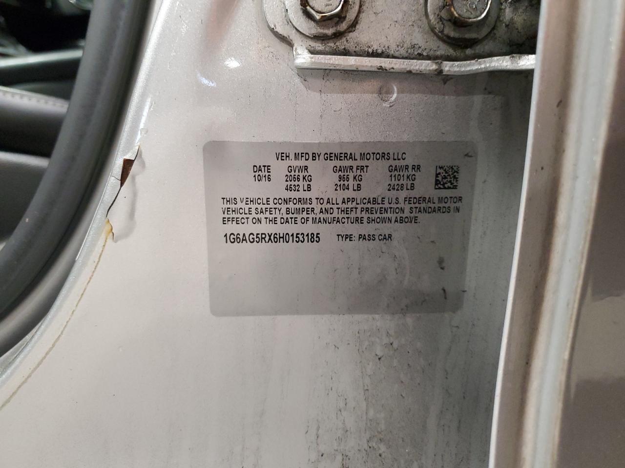 2017 Cadillac Ats VIN: 1G6AG5RX6H0153185 Lot: 90032095