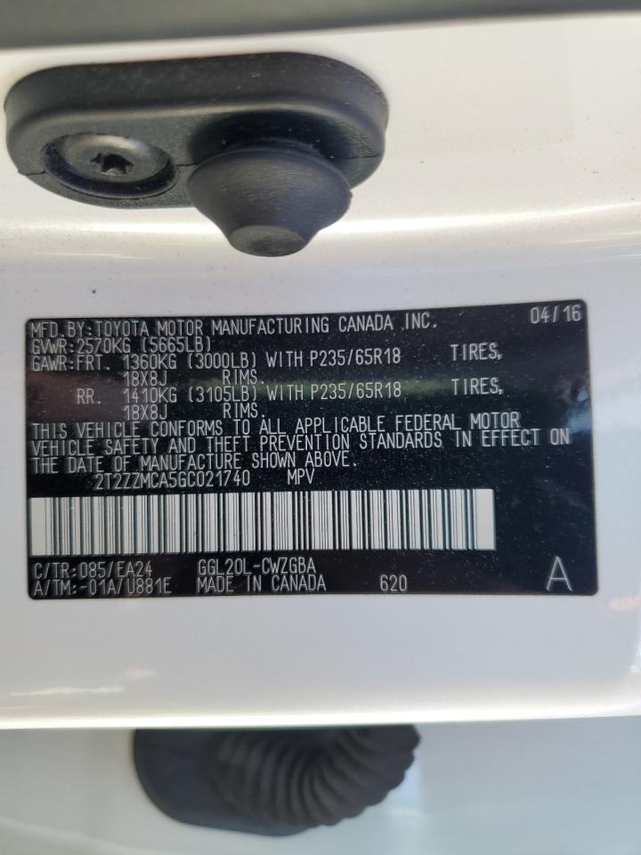 2016 Lexus Rx 350 VIN: 2T2ZZMCA5GC021740 Lot: 90381825