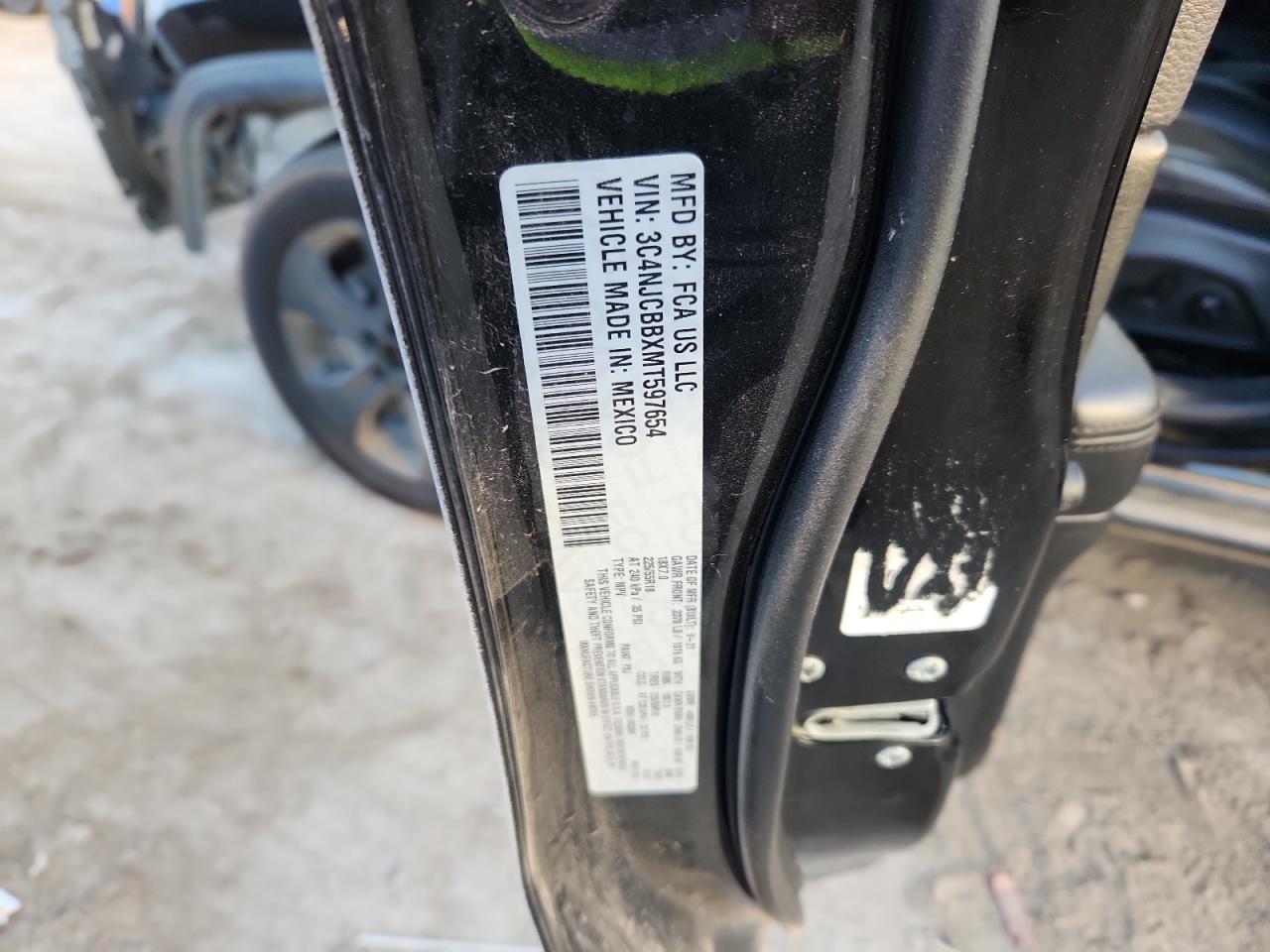 2021 Jeep Compass Latitude VIN: 3C4NJCBBXMT597654 Lot: 87424255