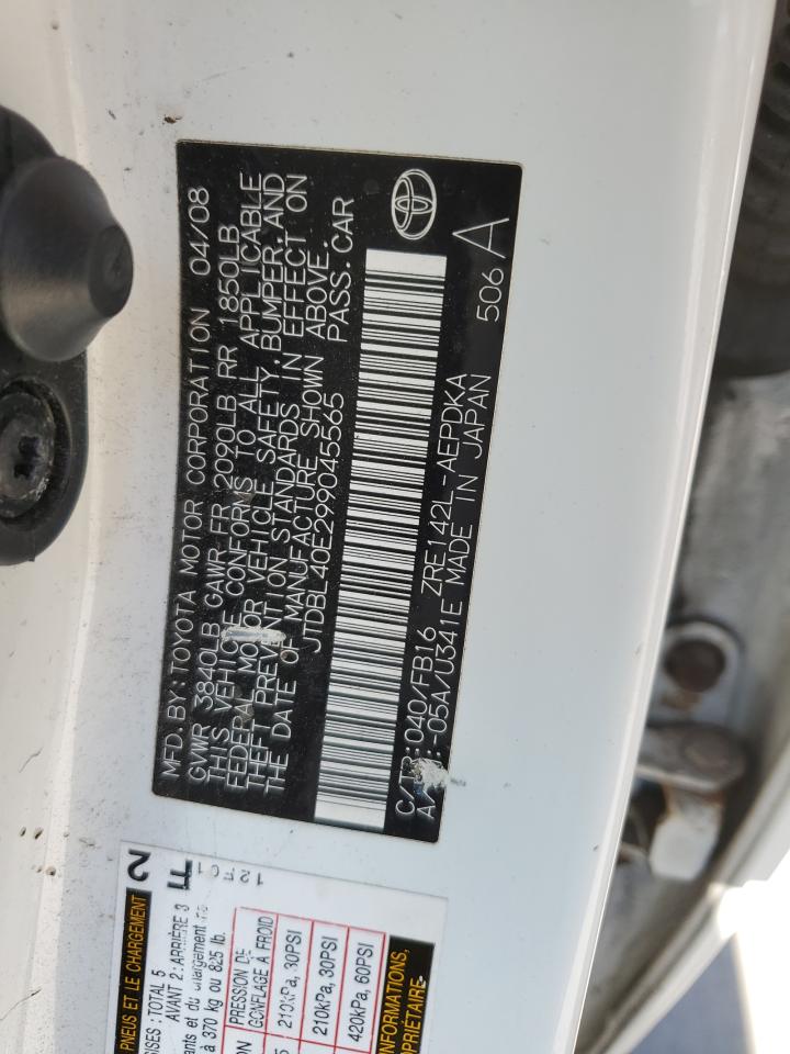 2009 Toyota Corolla Base VIN: JTDBL40E299045565 Lot: 84794425